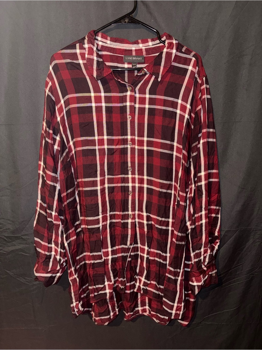 Lane Bryant Button-Up Plaid Tunic